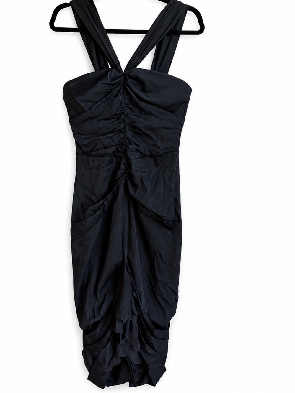 Zac Posen Black Cocktail Formal Dress Silk Blend wedding date Bodycon glam chic